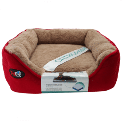מיטה אורתופדית לכלב בצבע אדום במידה 40x40x16 ס"מ - פטקס